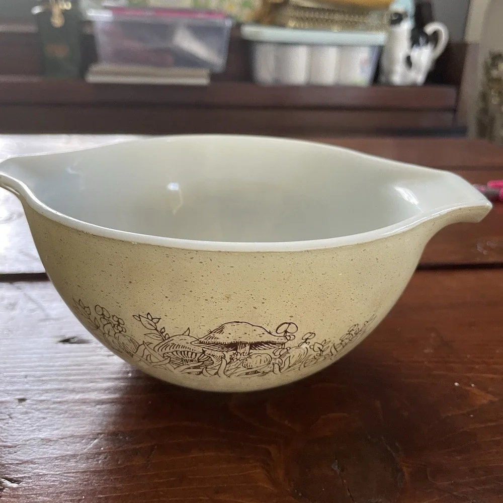 Pyrex Vintage Forest Fancies Mushroom Cinderella Nesting Mixing Bowls, Set of 2